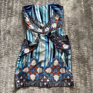 Designer silk printed dress